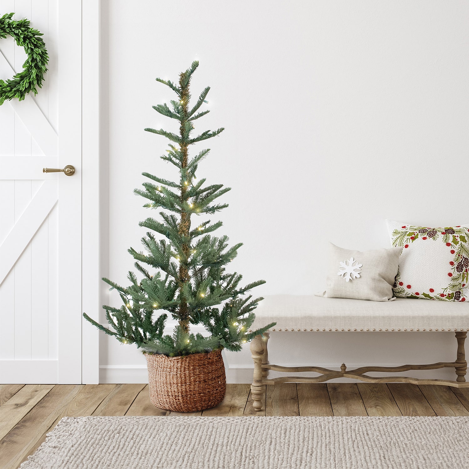 Northlight Real Touch Pre Lit Slim Nordmann Artificial Led Lights 5 Foot Fir Christmas Tree