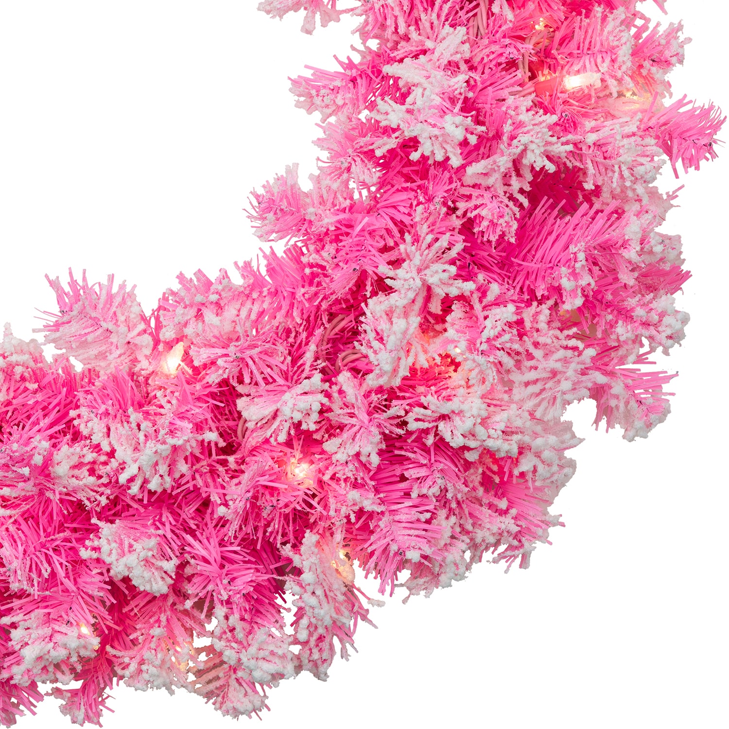 Northlight 24" Pre Lit Flocked Pine Artificial Lights Pre-Lit Wreath