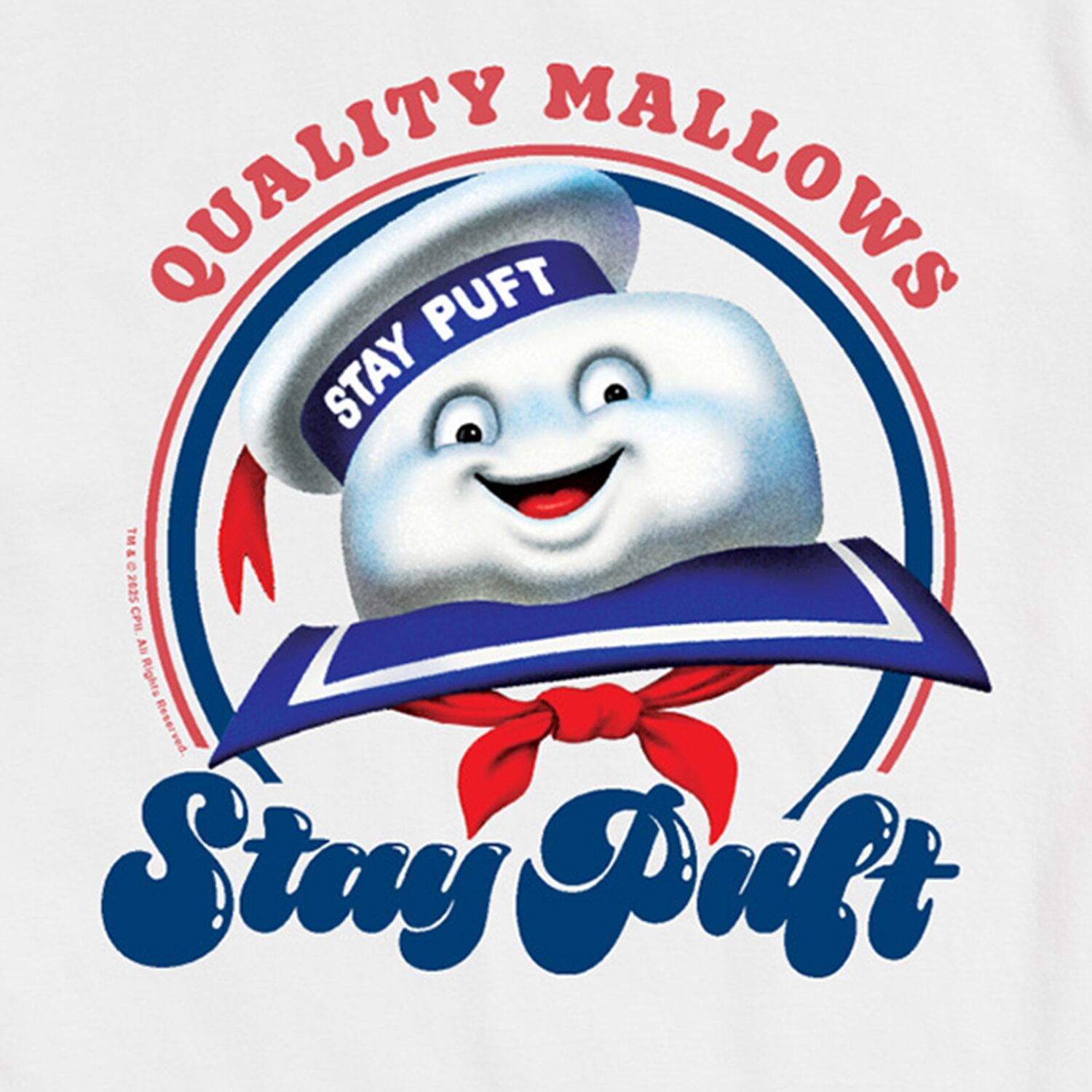Ghostbusters Stay Puft Quality Mallows Mens Crew Neck Short Sleeve Regular Fit Graphic T-Shirt