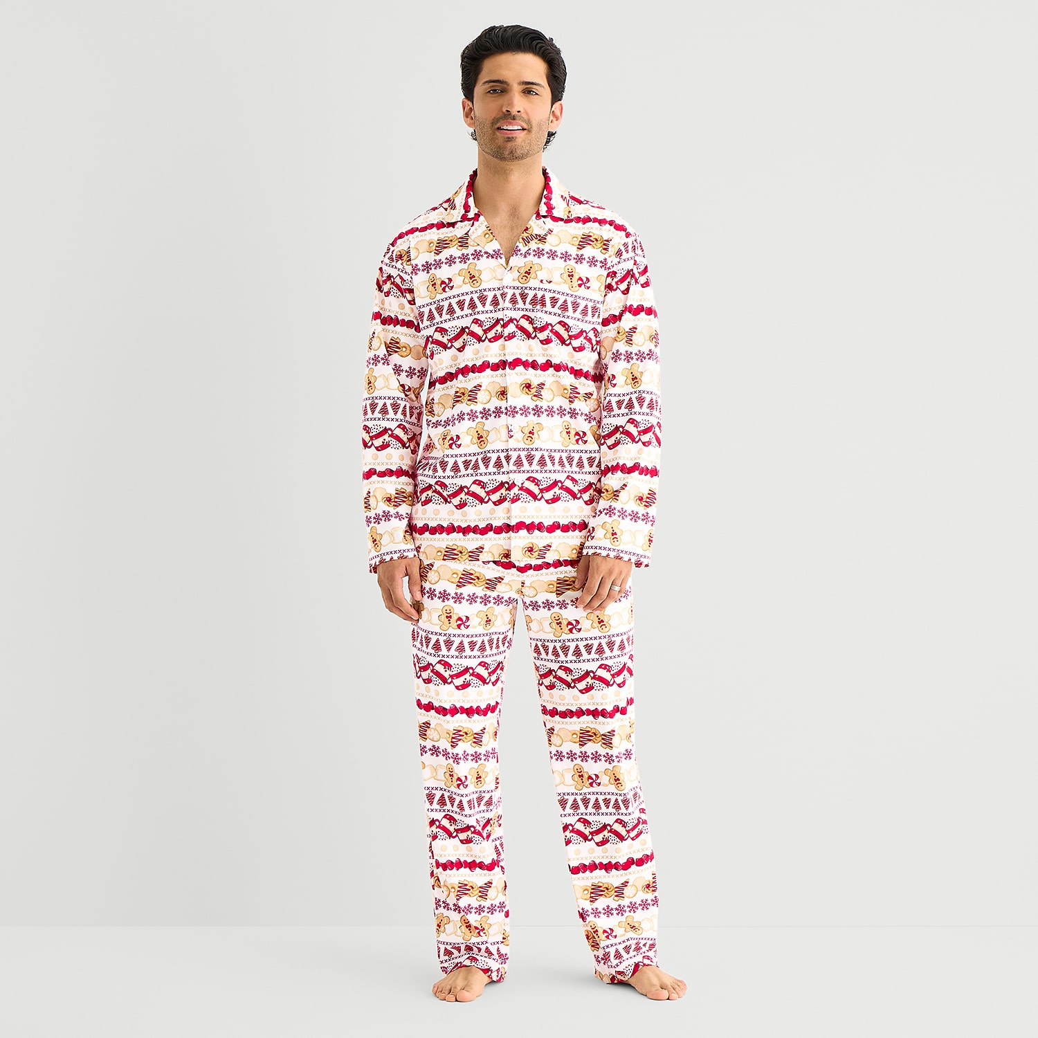 North Pole Trading Co. Mens Fleece Long Sleeve 2-pc. Big and Tall Pajama Set