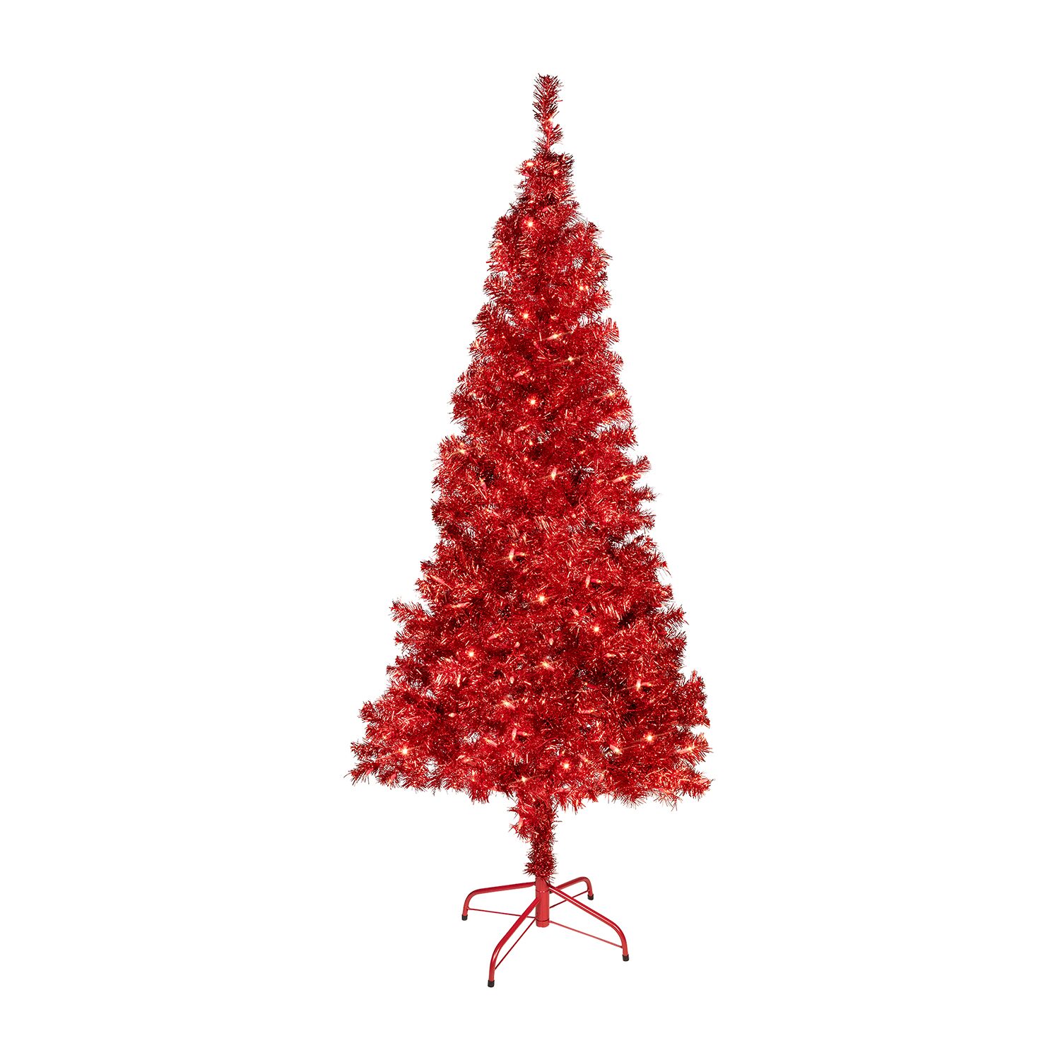 Northlight Pre Lit Profile Artificial Tinsel Lights 6 Foot Pre-Lit Christmas Tree