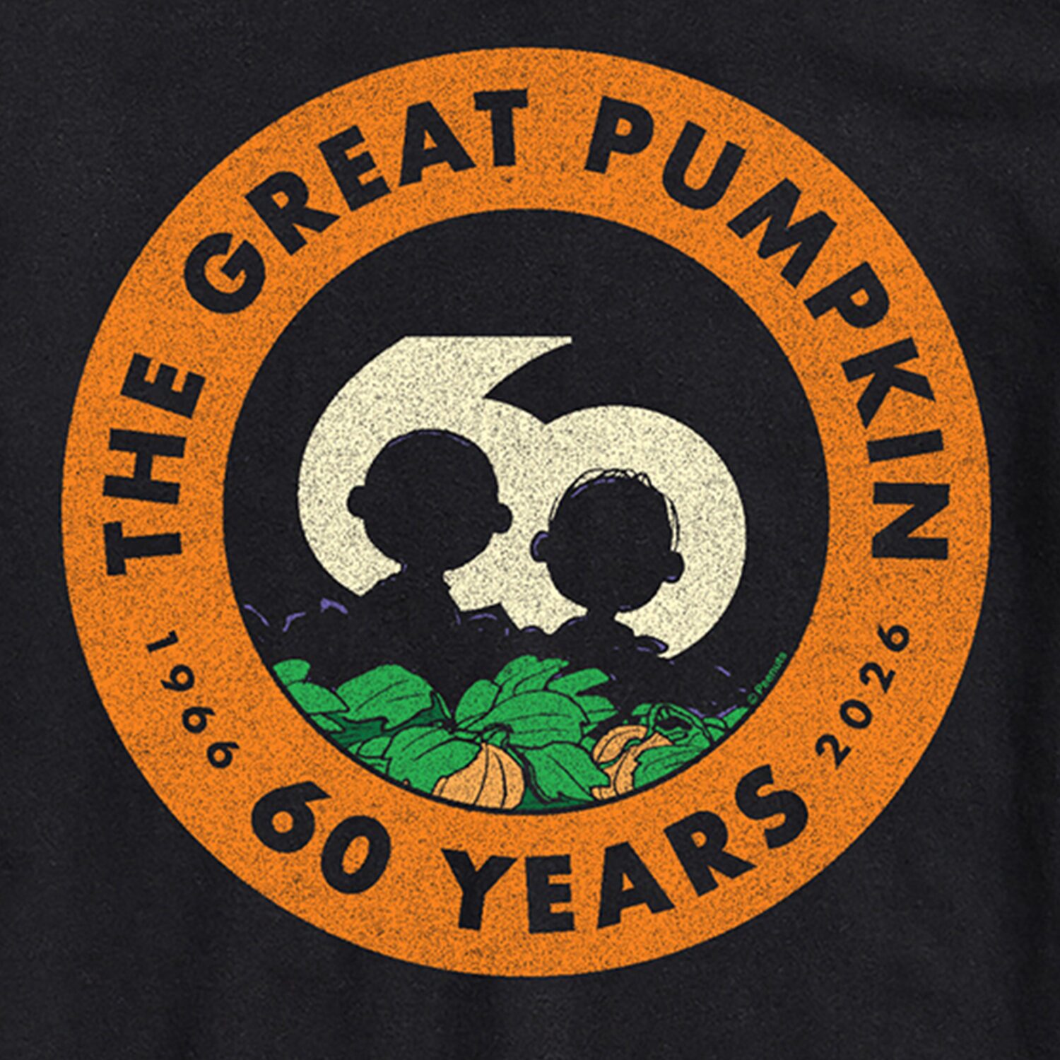 Great Pumpkin 60 Logo Mens Crew Neck Short Sleeve Regular Fit Peanuts Graphic T-Shirt