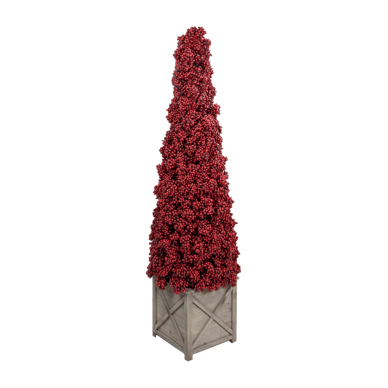 Northlight 50" Artificial Berry Cone Potted 4 Foot Potted Christmas Tree