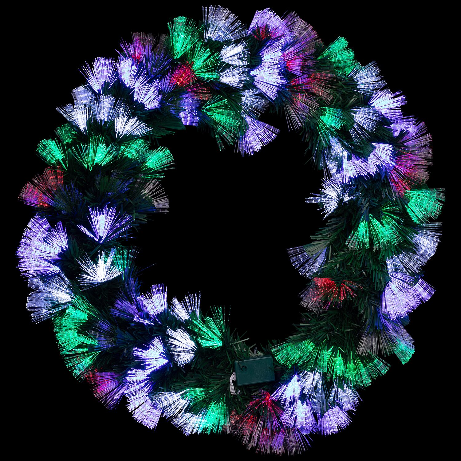 Northlight 24" Multi Function Fiber Optic Artificial Pine Pre-Lit Wreath