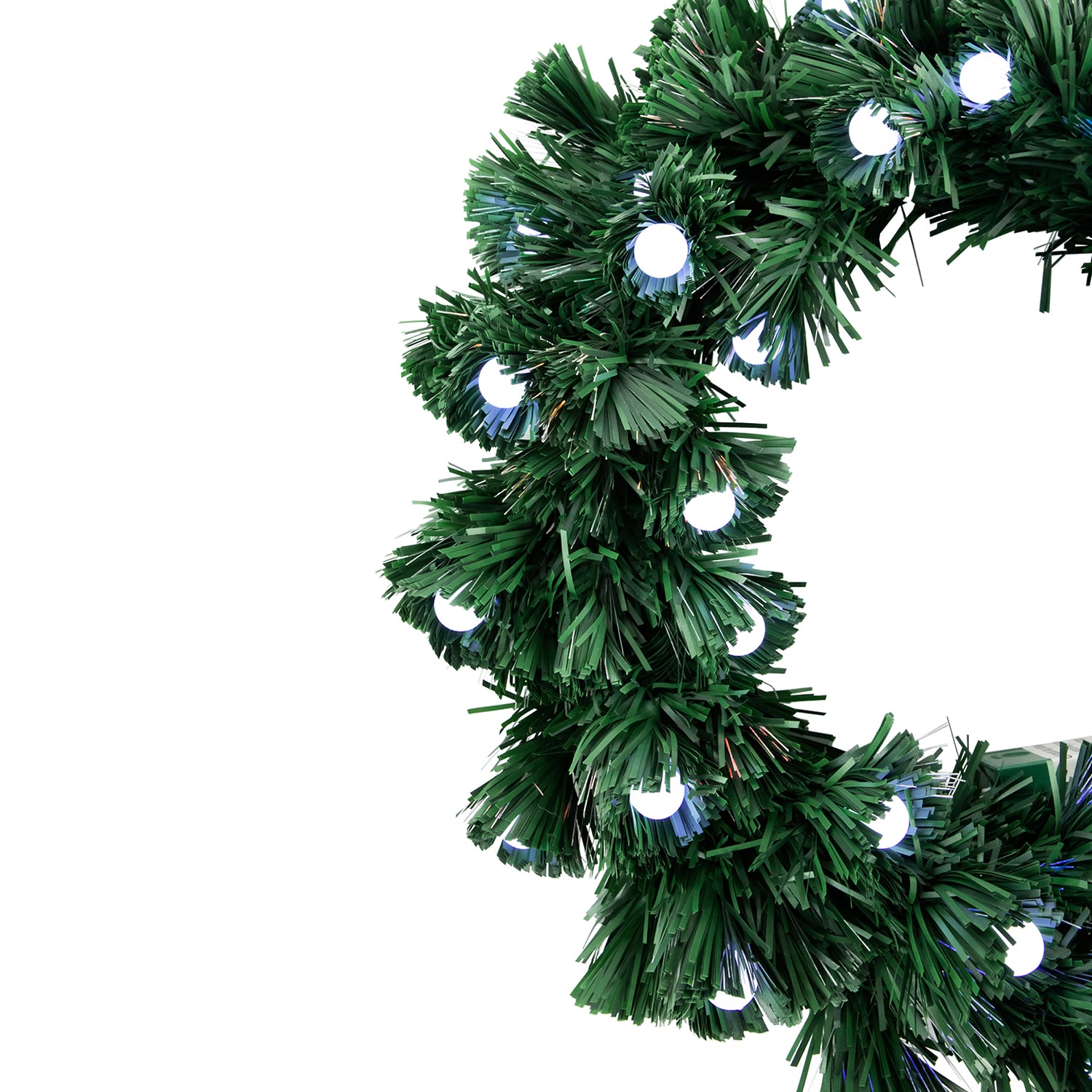 Northlight 12" Pre Lit Small Fiber Optic Artificial Globe Lights Wreath
