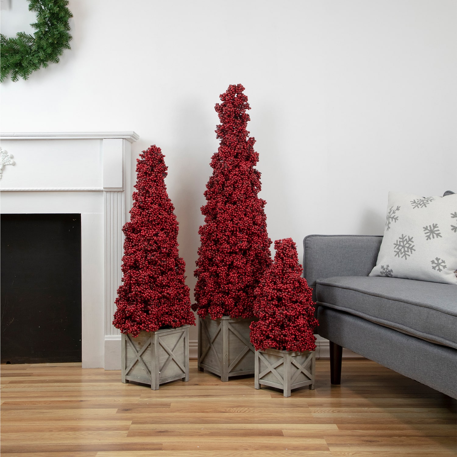 Northlight 50" Artificial Berry Cone Potted 4 Foot Potted Christmas Tree