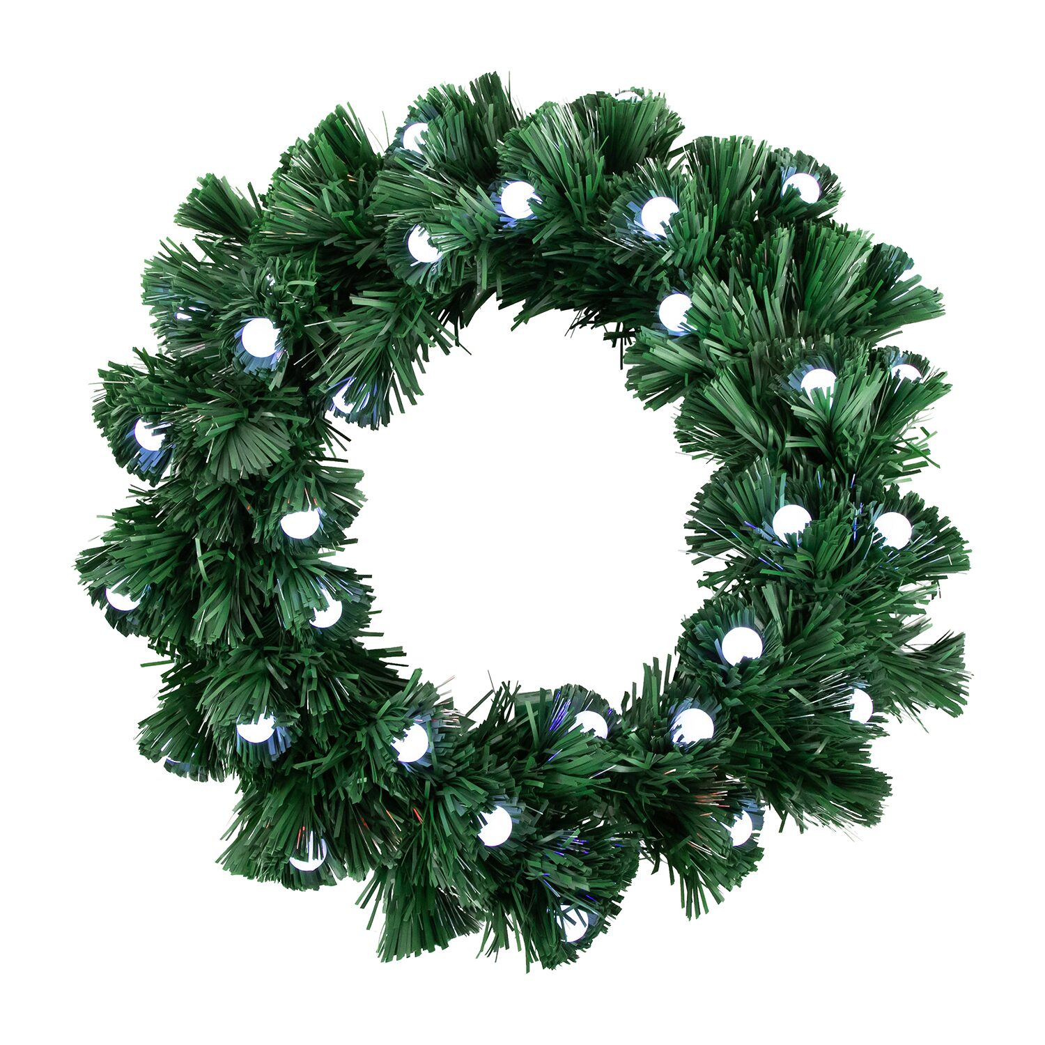 Northlight 12" Pre Lit Small Fiber Optic Artificial Globe Lights Wreath