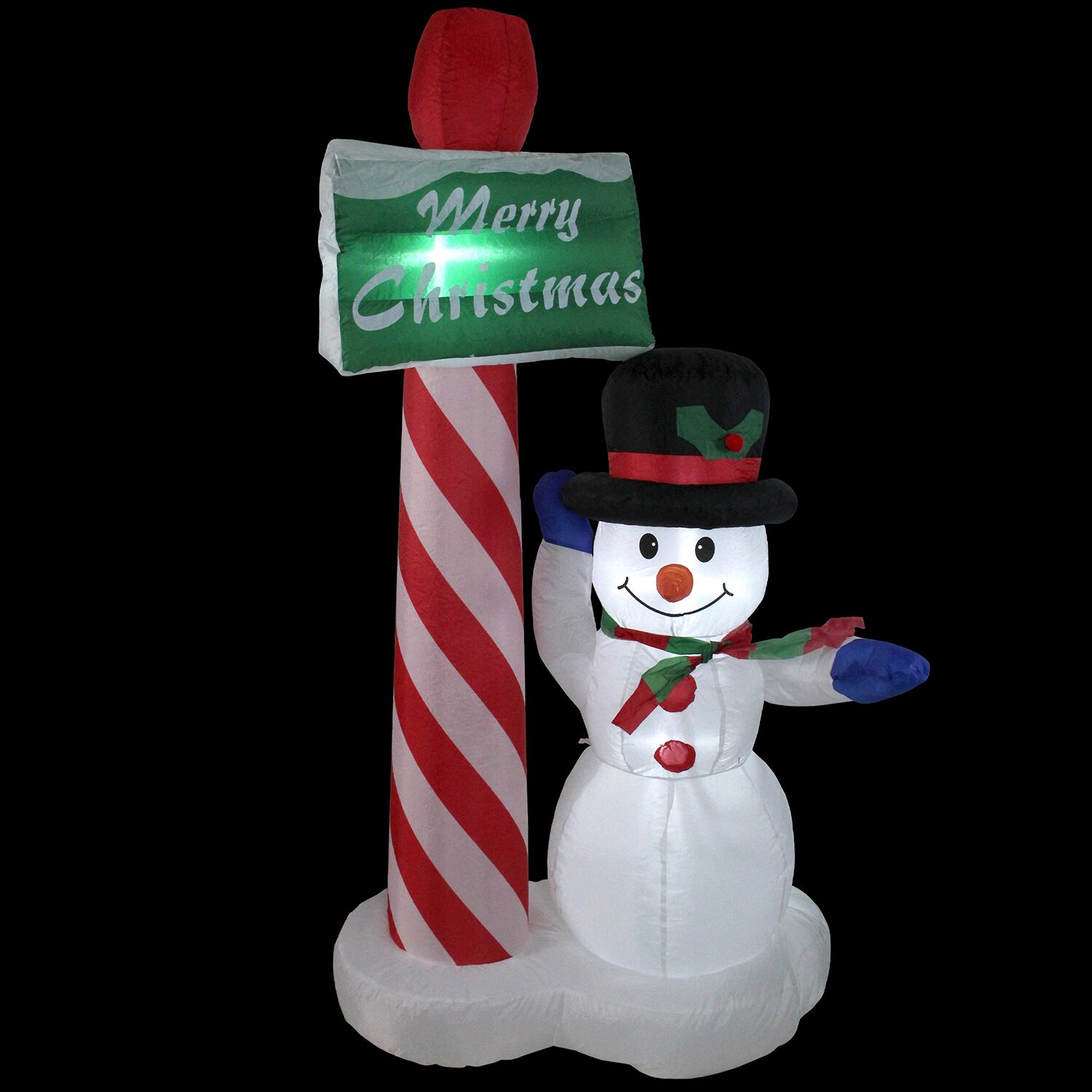 Northlight 6ft Inflatable Lighted Snowman With Sign Yard Art Christmas Inflatable