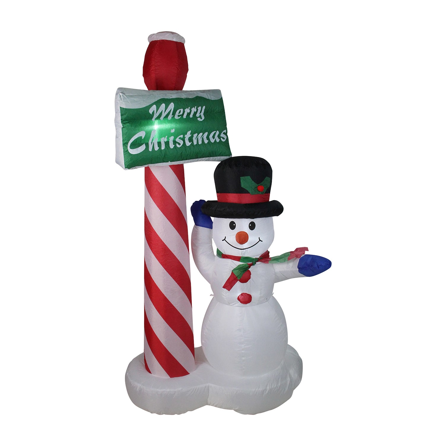 Northlight 6ft Inflatable Lighted Snowman With Sign Yard Art Christmas Inflatable