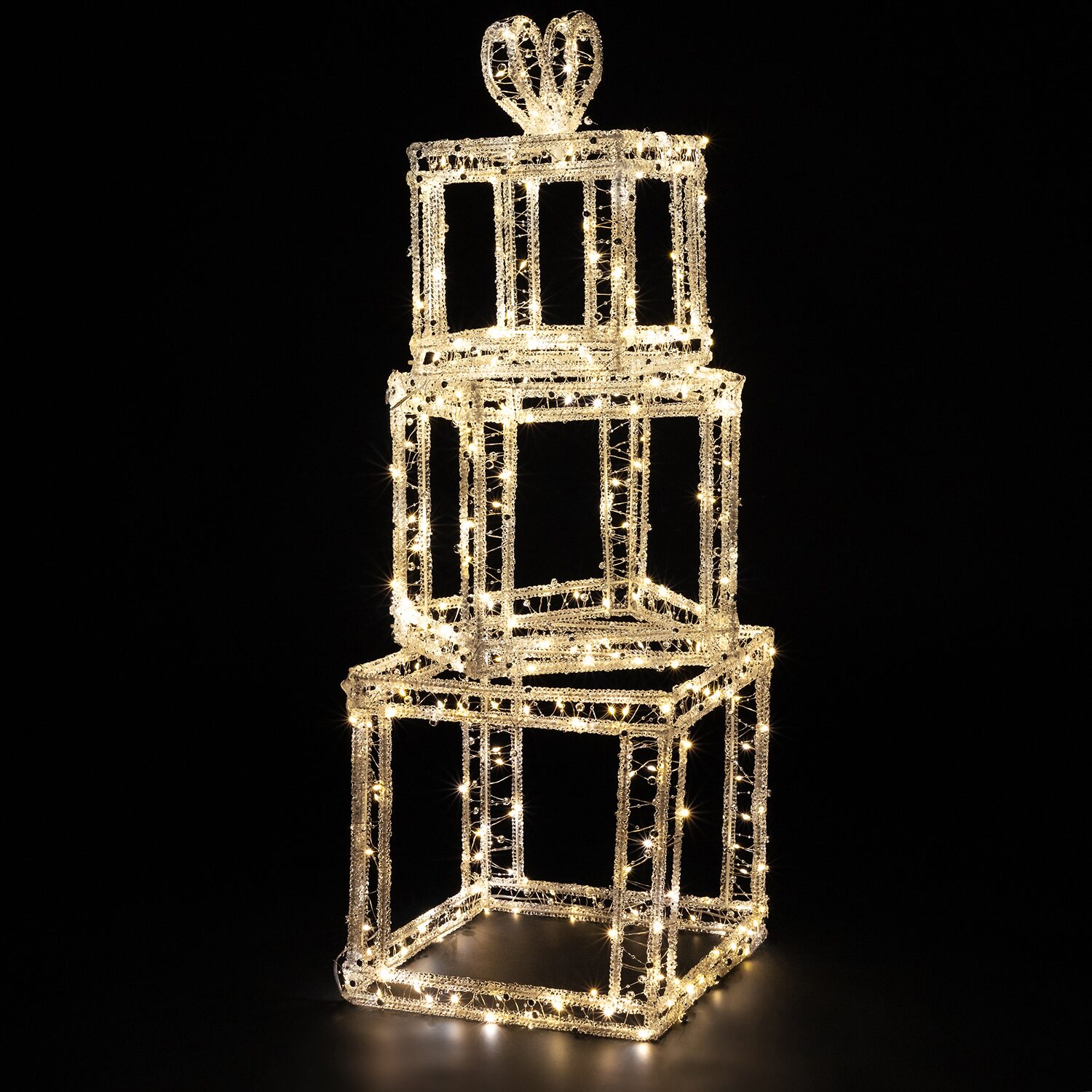 Northlight 34" Led Lighted Icy Gift Box Tower Yard Lights Christmas Yard Art