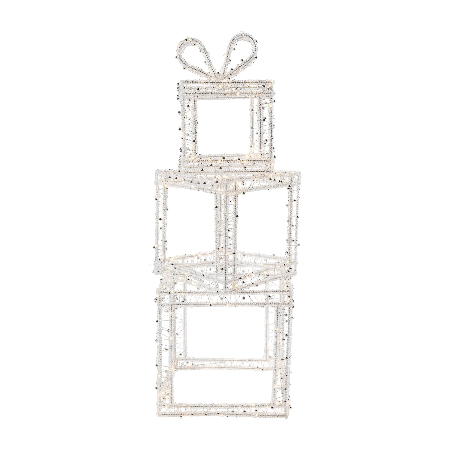 Northlight 34" Led Lighted Icy Gift Box Tower Yard Lights Christmas Yard Art