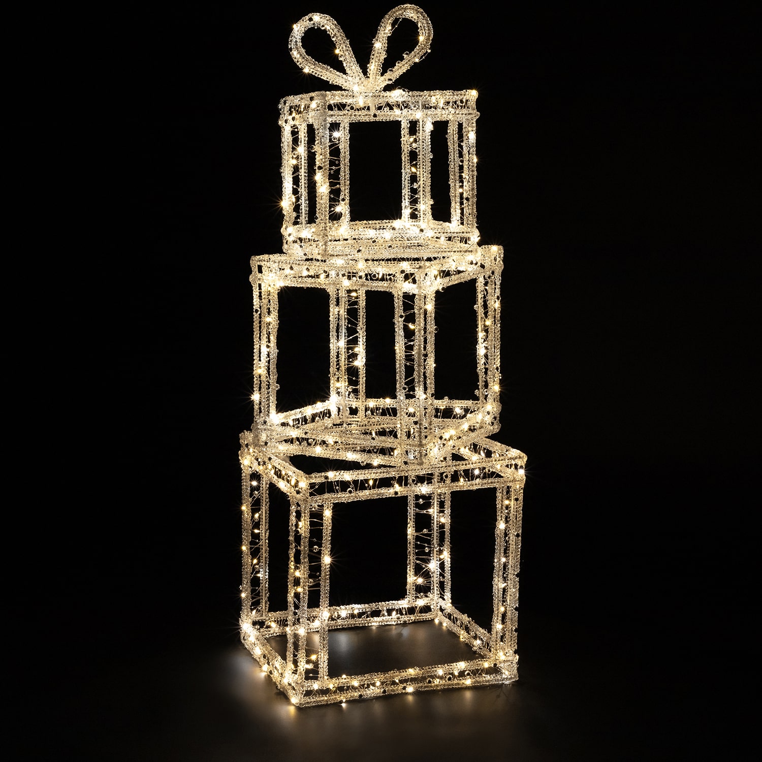 Northlight 34" Led Lighted Icy Gift Box Tower Yard Lights Christmas Yard Art