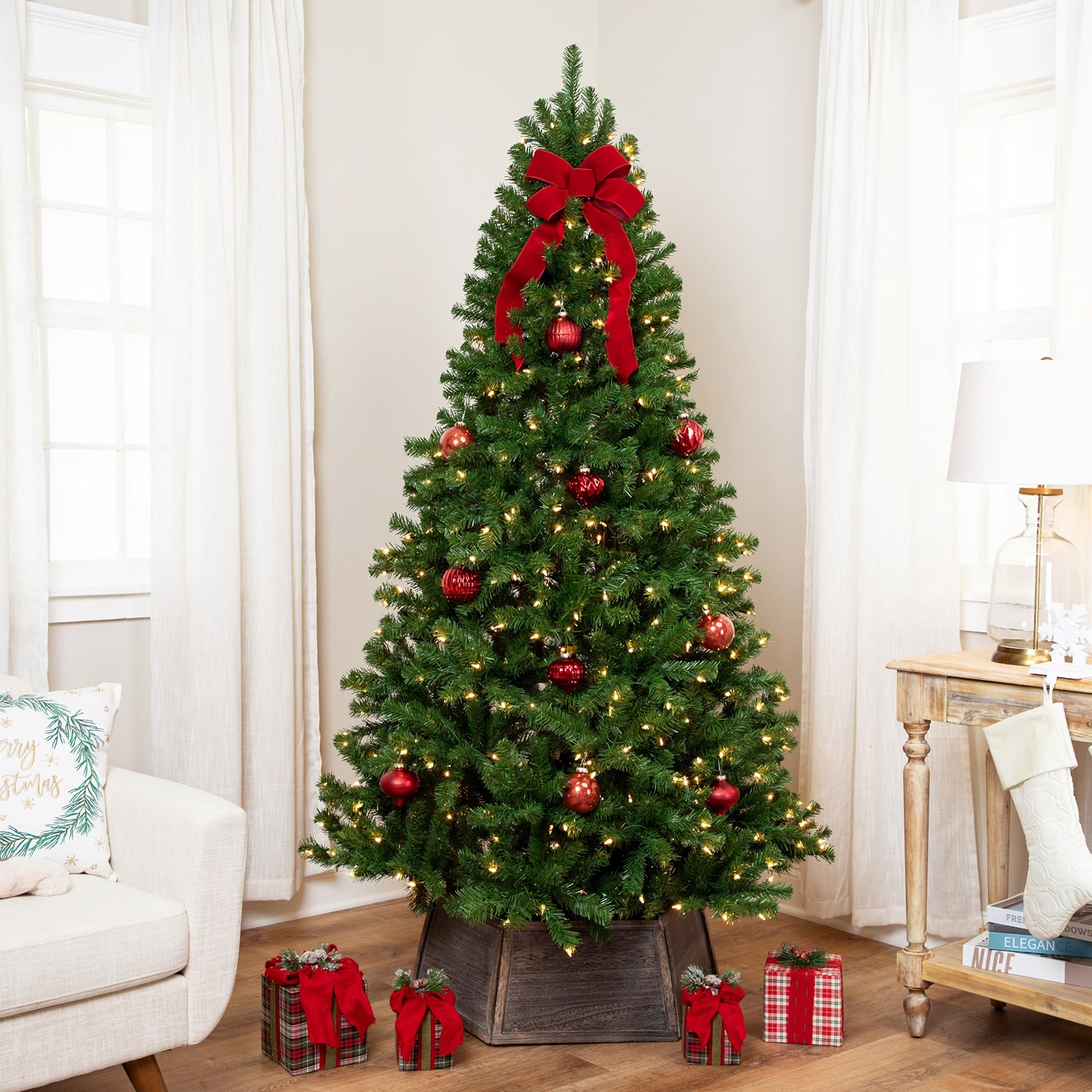 Northlight 7ft Pre Lit Full Pendleton Spruce Artificial Lights 7 Foot Pre-Lit Spruce Christmas Tree