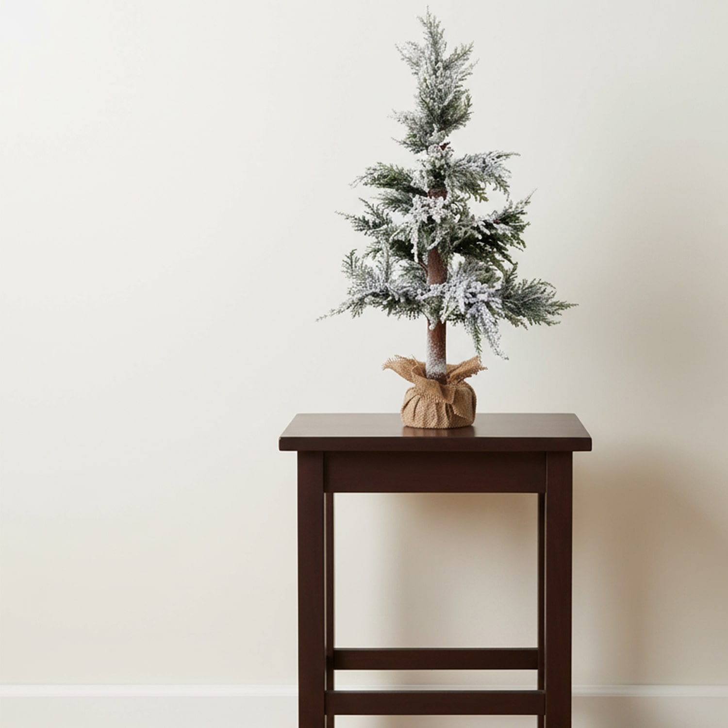 Northlight 35.25" Heavily Flocked Pine Tree In Natural Jute Base 3 Foot Flocked Pine Christmas Tree