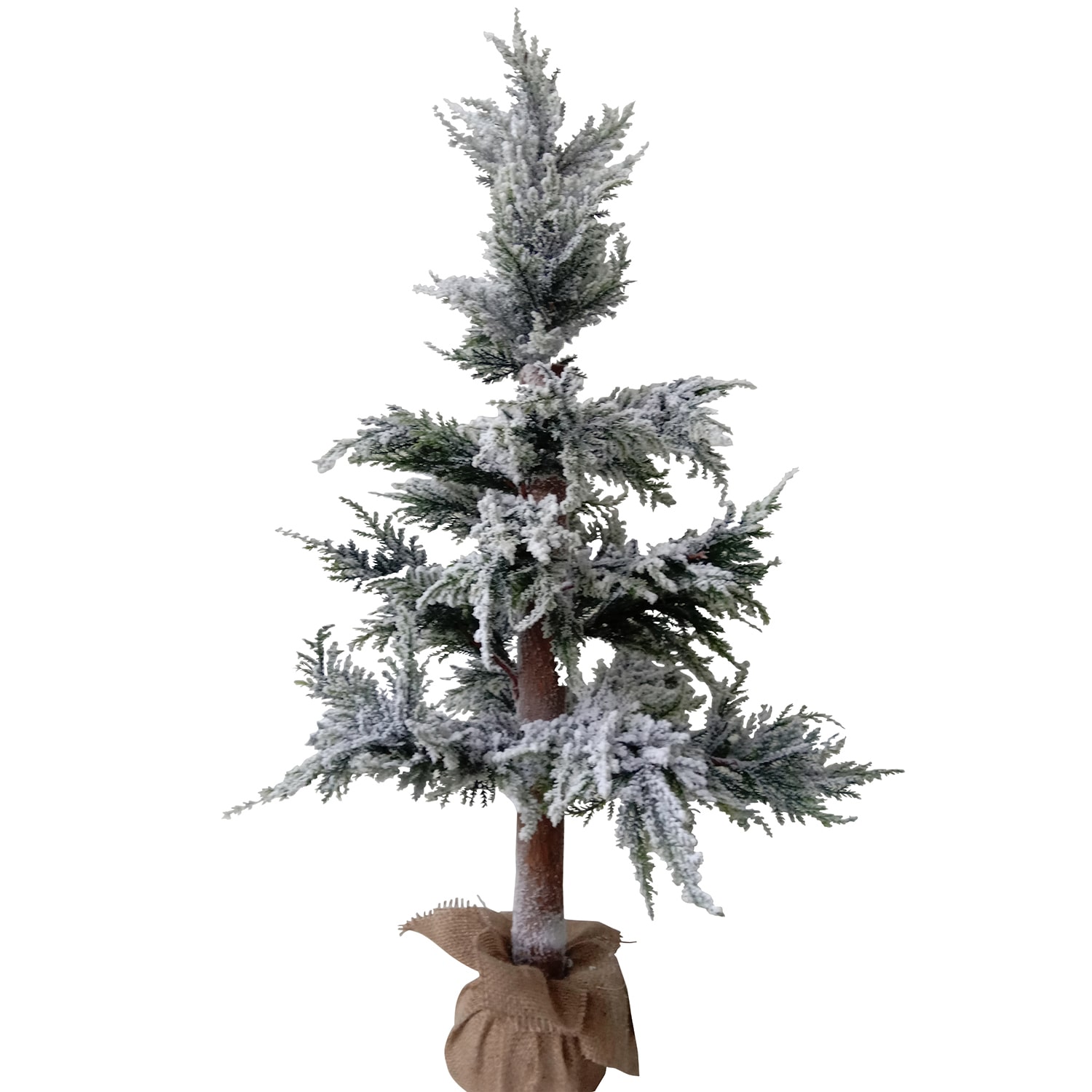 Northlight 35.25" Heavily Flocked Pine Tree In Natural Jute Base 3 Foot Flocked Pine Christmas Tree