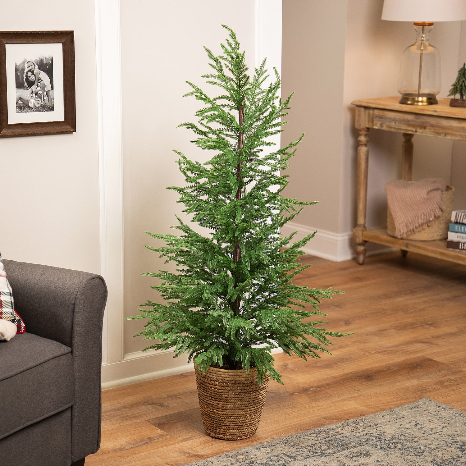 Northlight Medium Norfolk Artificial 4 Foot Potted Pine Christmas Tree