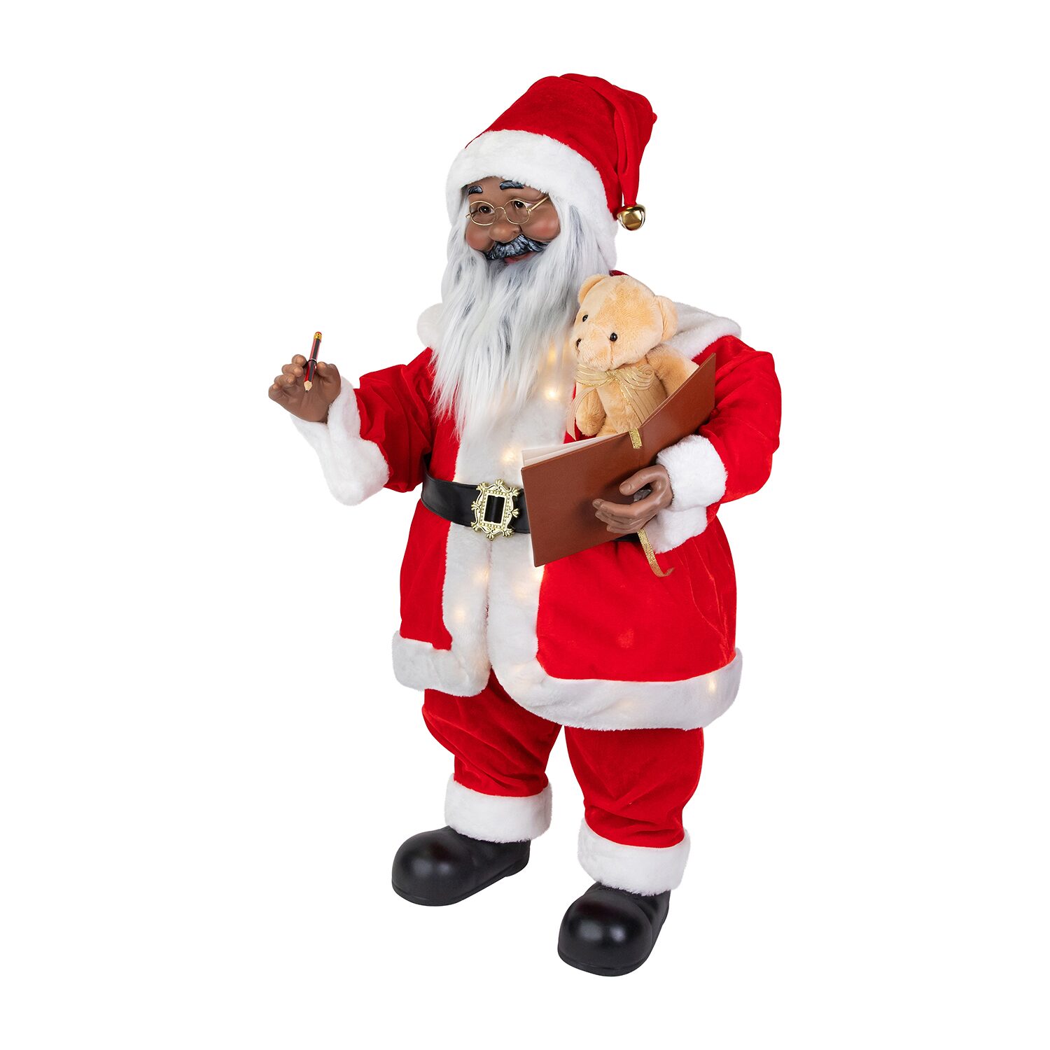 Northlight 32" Lighted And Animated Musical African American Santa Christmas Figurine