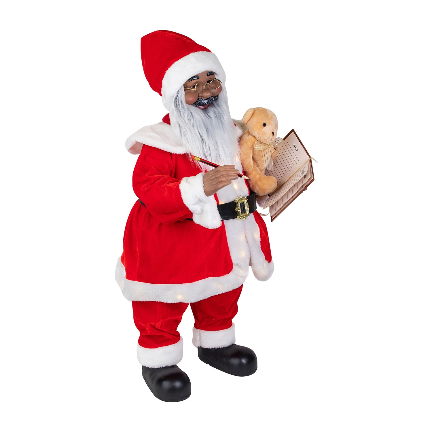 Northlight 32" Lighted And Animated Musical African American Santa Christmas Figurine