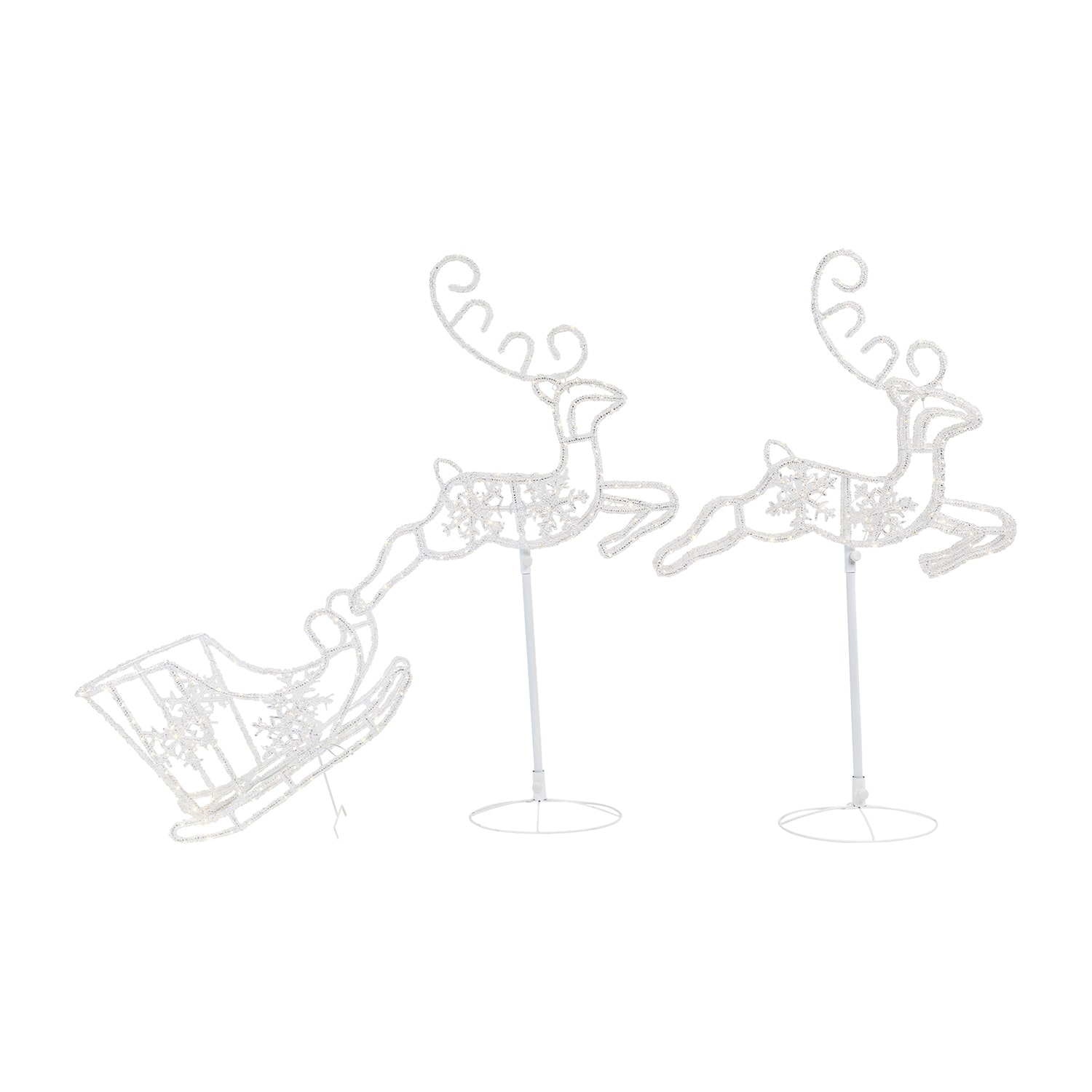 Northlight Led Lighted Icy Reindeer And Sleigh Yard Christmas Yard Art