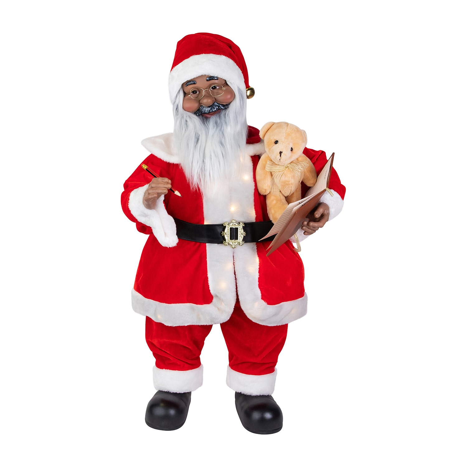 Northlight 32" Lighted And Animated Musical African American Santa Christmas Figurine