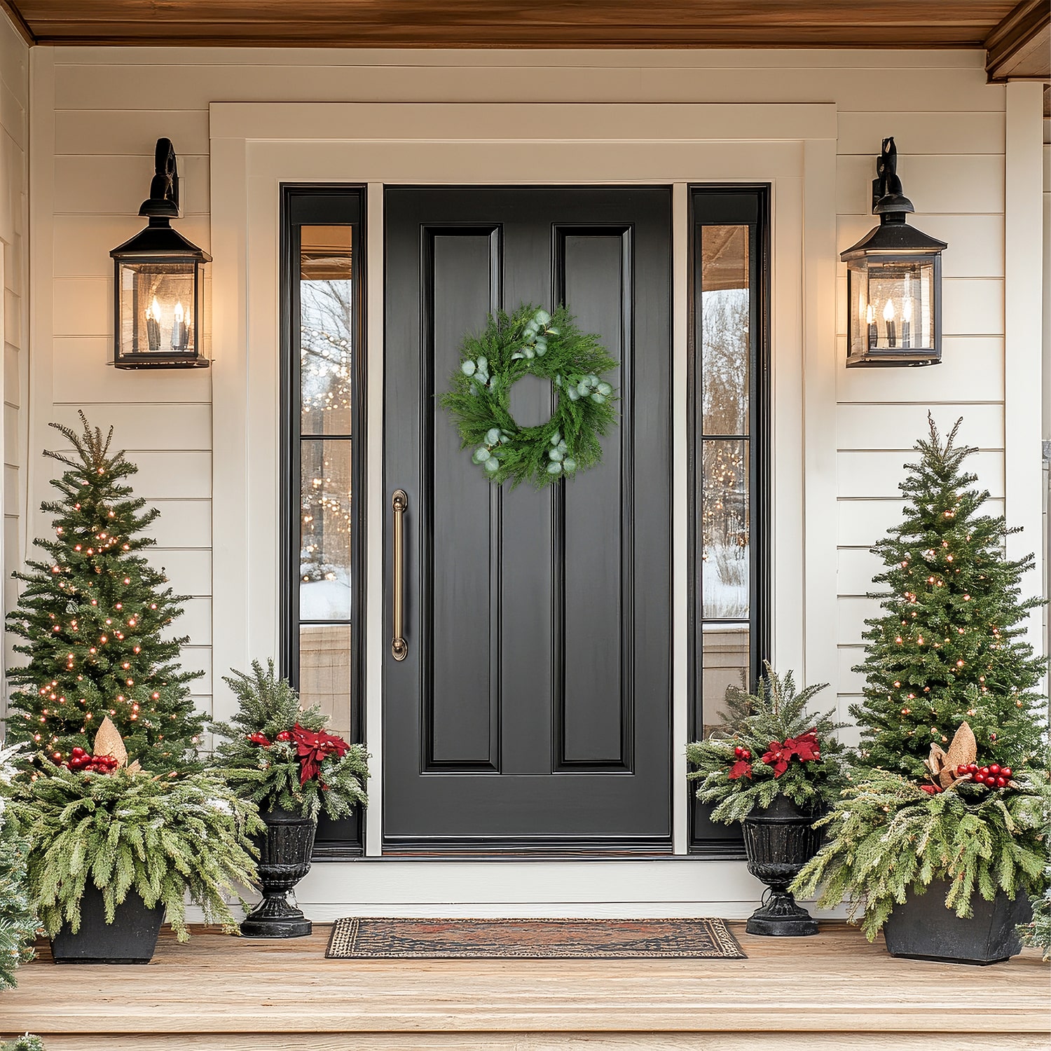 Northlight 24" Real Touch Mixed Pine And Eucalyptus Artificial Wreath