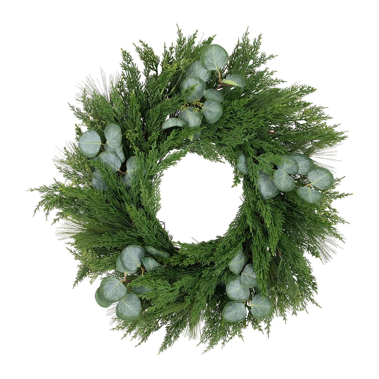 Northlight 24" Real Touch Mixed Pine And Eucalyptus Artificial Wreath