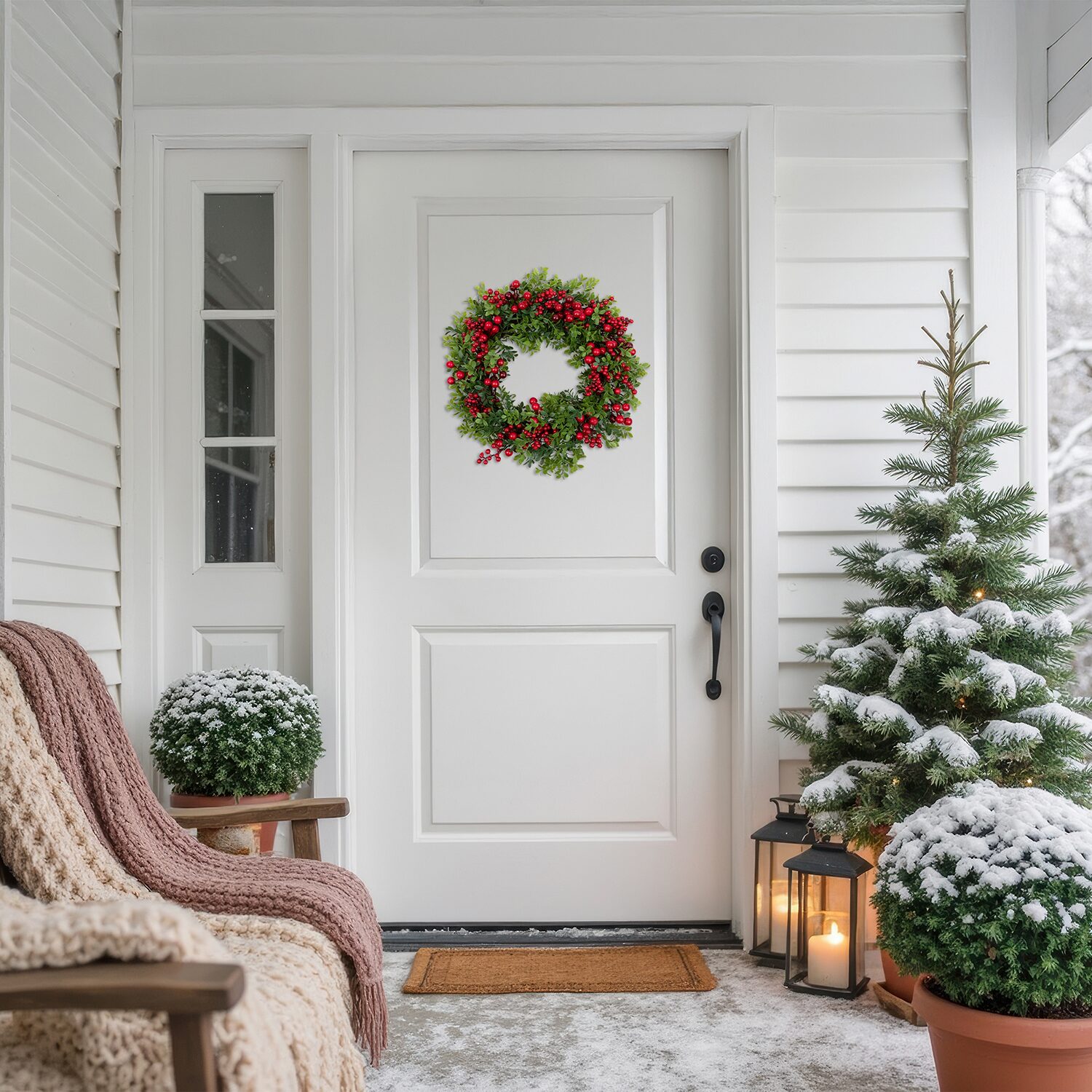 Northlight 20" Berry And Boxwood Small Artificial Wreath