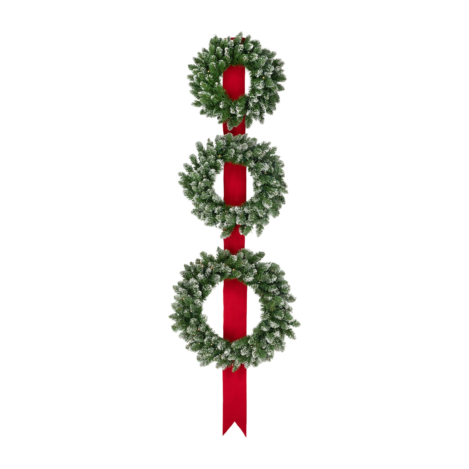 Northlight 6ft Pre Lit B/O Frosted Wreath Trio Led Lights Wreath