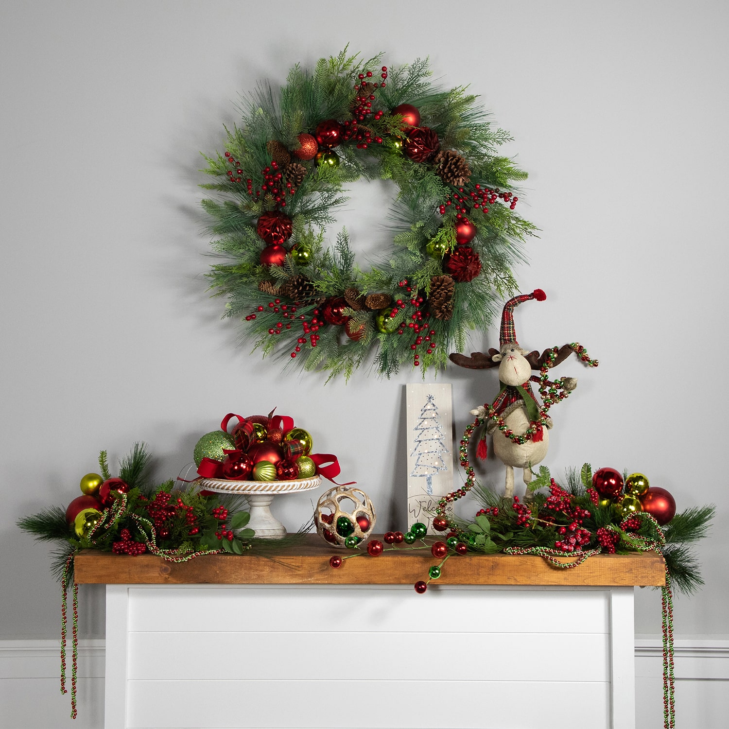 Northlight 36" Real Touch Berries Pinecones And Ornaments Artificial Wreath