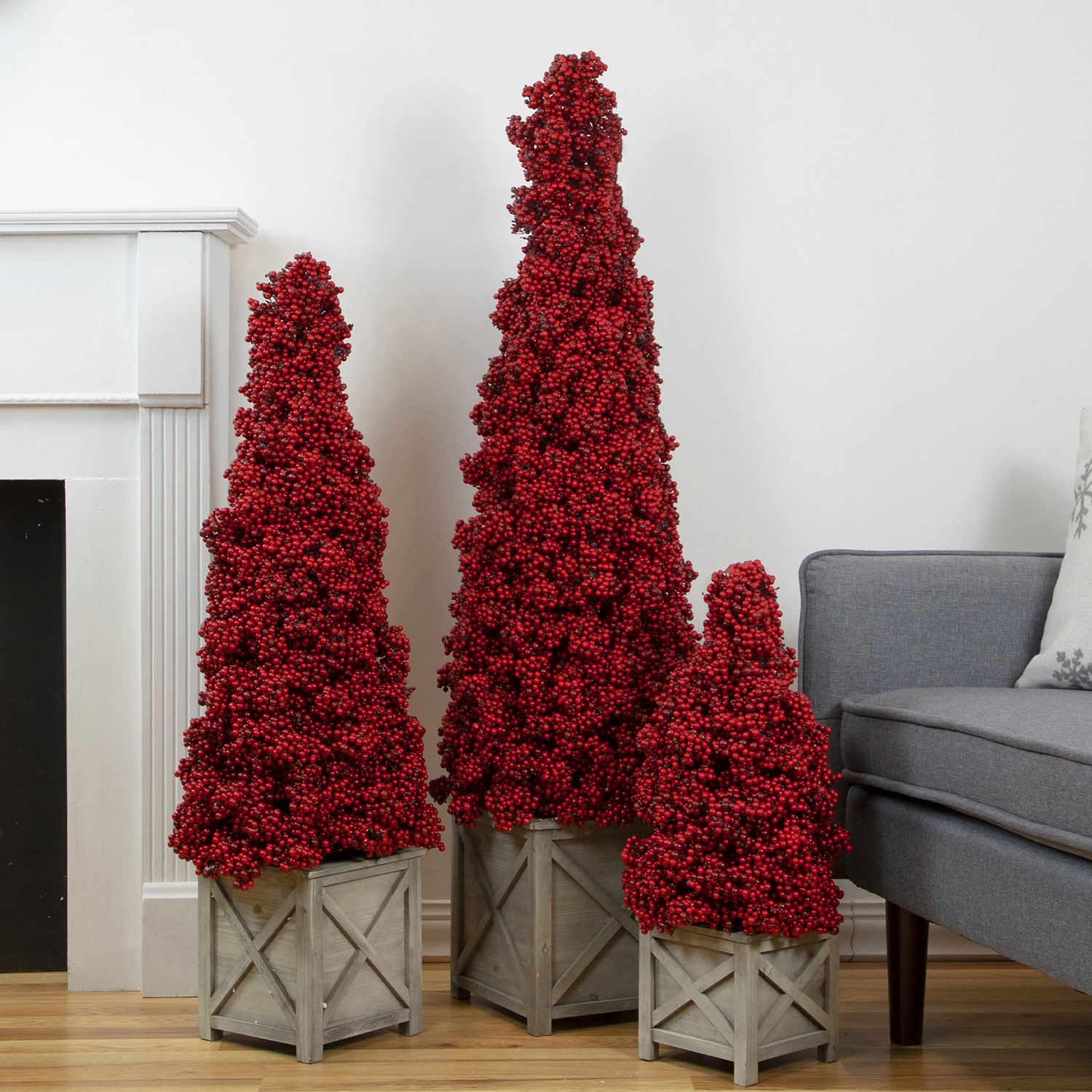 Northlight Artificial Berry Cone Potted 3 Foot Christmas Tree