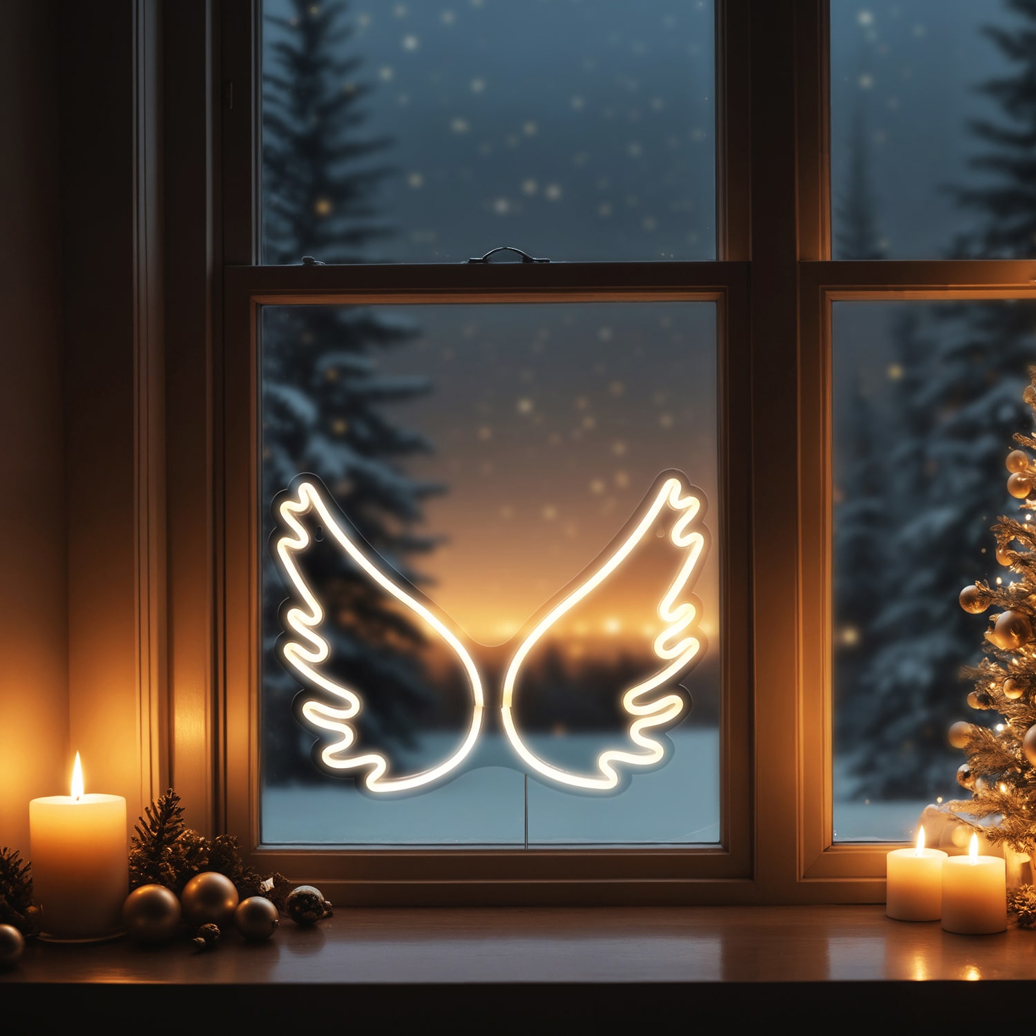 Northlight 17.5" Led Angel Wings Neon Lighted Christmas Window Decor