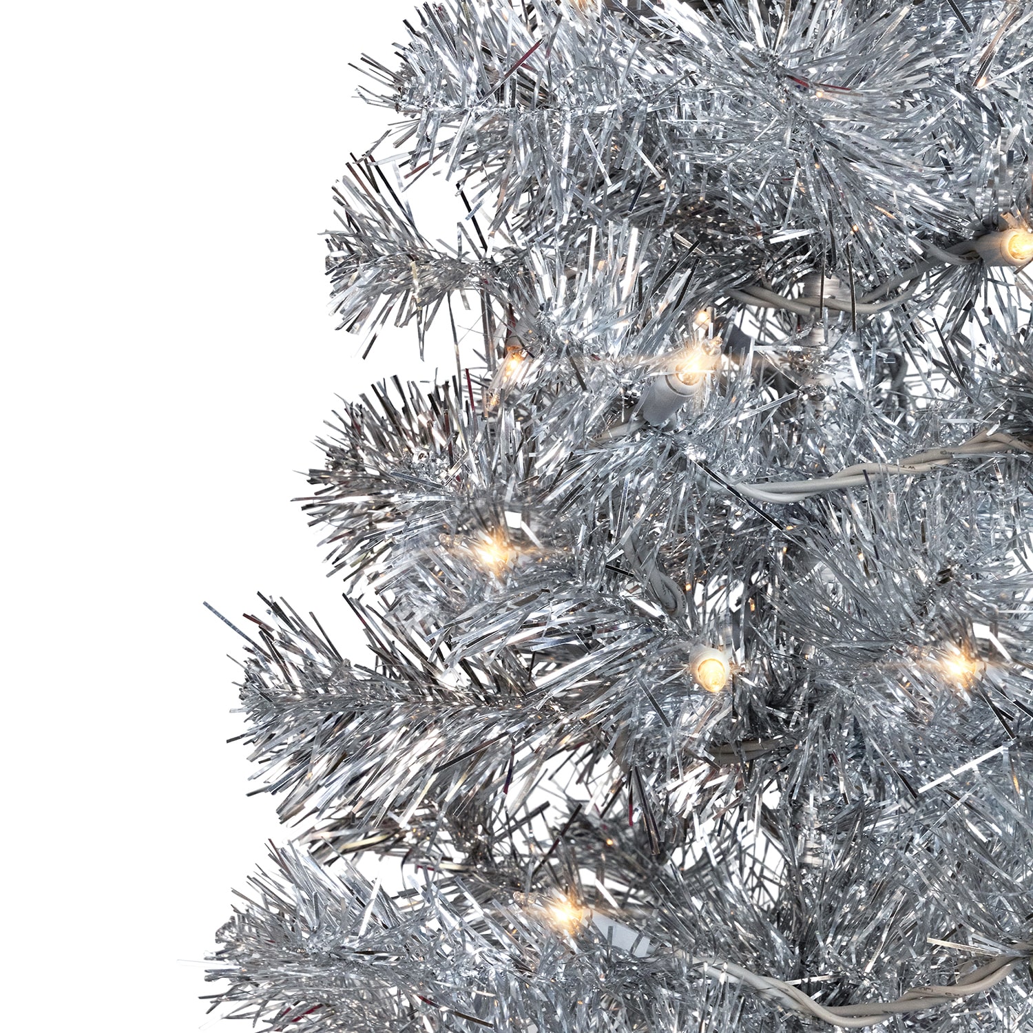 Northlight Artificial Tinsel Lights 7 Foot Pre-Lit Christmas Tree