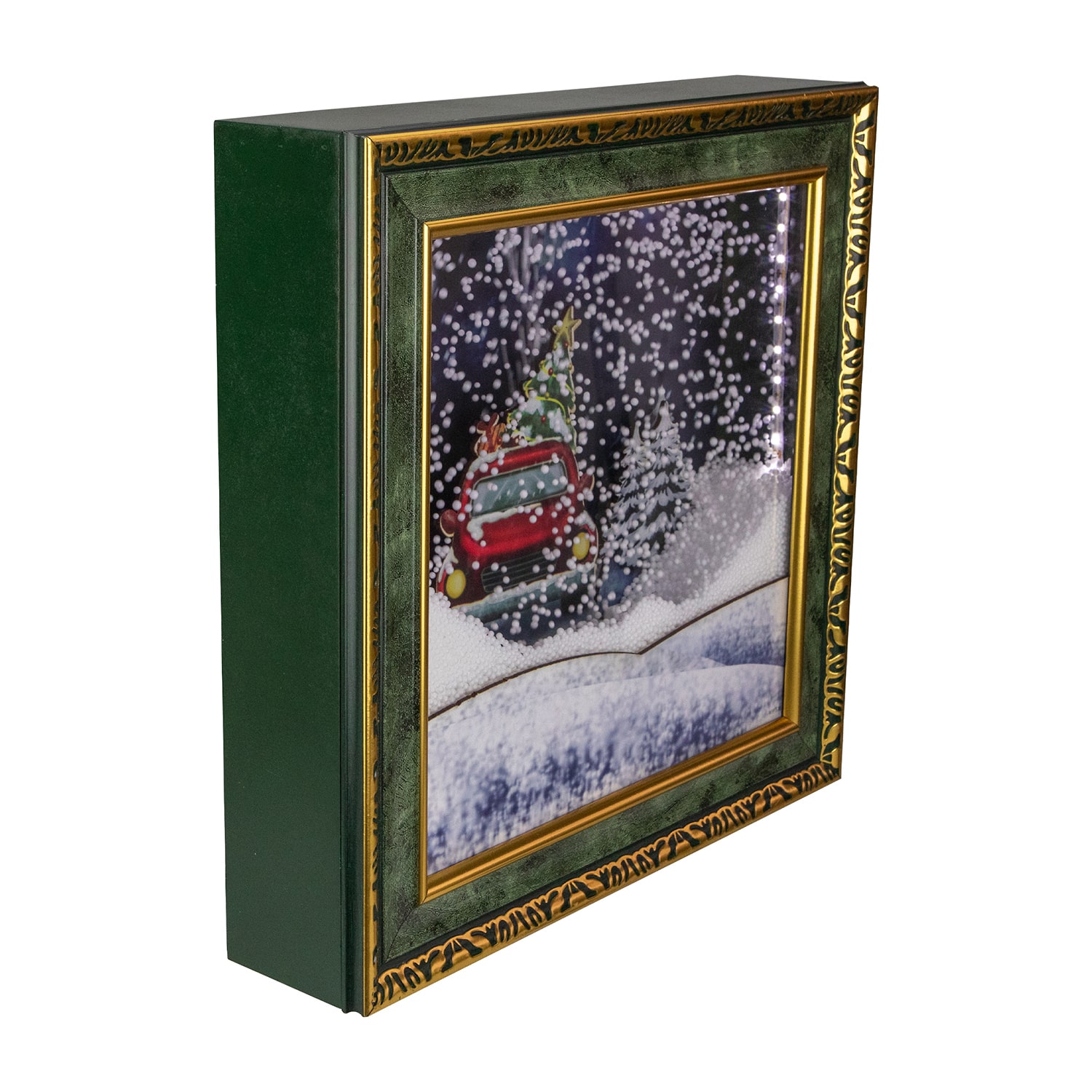 Northlight 15" Led Lighted Musical Snowing Retro Truck Matted Wall Art