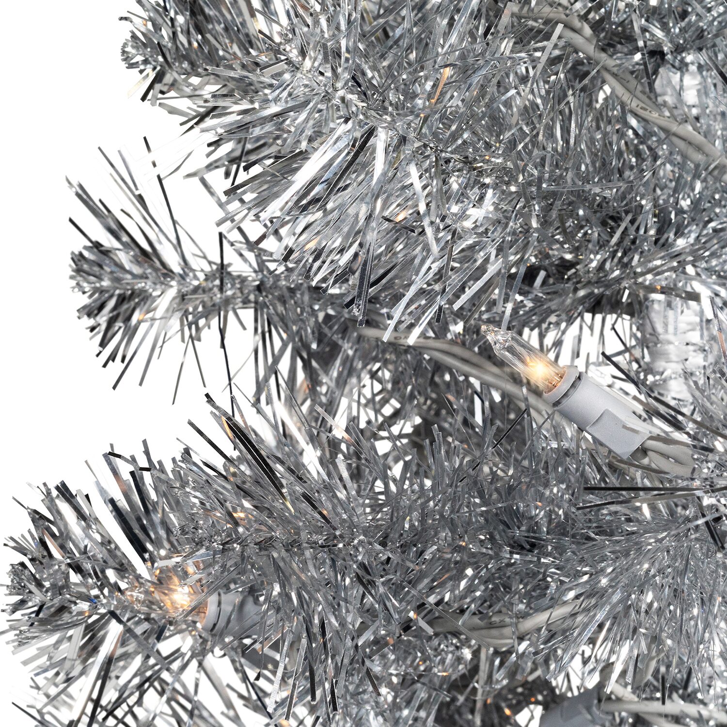 Northlight Artificial Tinsel Lights 7 Foot Pre-Lit Christmas Tree