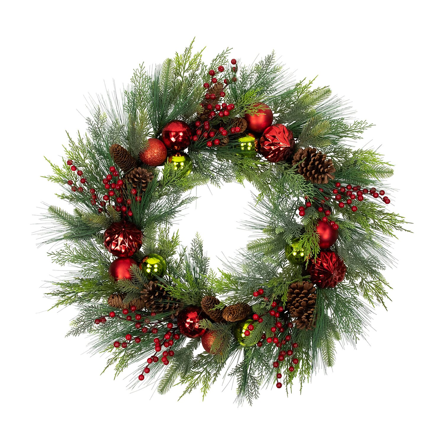 Northlight 36" Real Touch Berries Pinecones And Ornaments Artificial Wreath