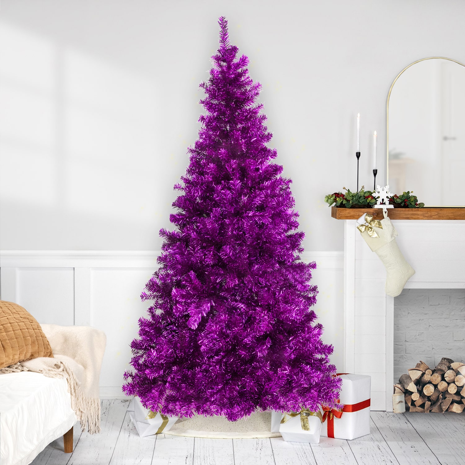 Northlight 7ft Artificial Tinsel 7 Foot Christmas Tree