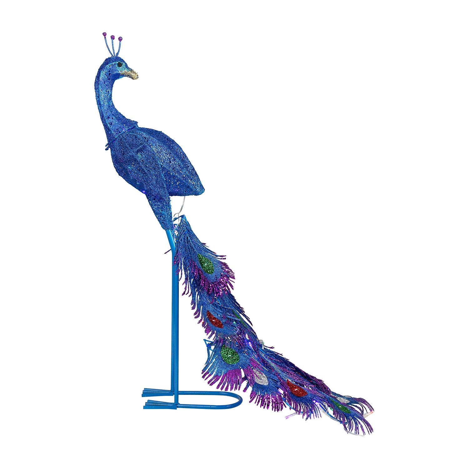 Northlight 36" Led Lighted Glittered Peacock Outdoor Yard Christmas Yard Art