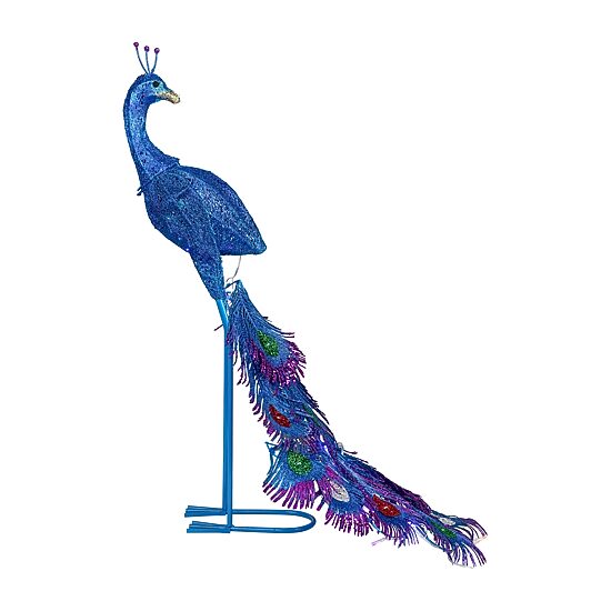 Northlight 36" Led Lighted Glittered Peacock Outdoor Yard Christmas Yard Art