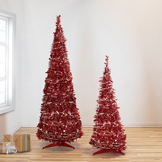 Northlight Pre Lit Pop Up Tinsel Lights 4 Foot Pre-Lit Christmas Tree