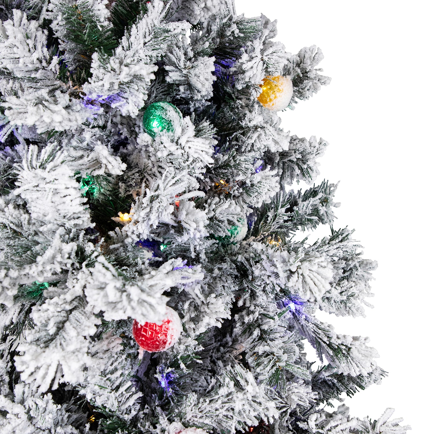 Northlight Pre Lit Full Flocked Glacier Pine Artificial Led 8 Foot Pine Christmas Tree