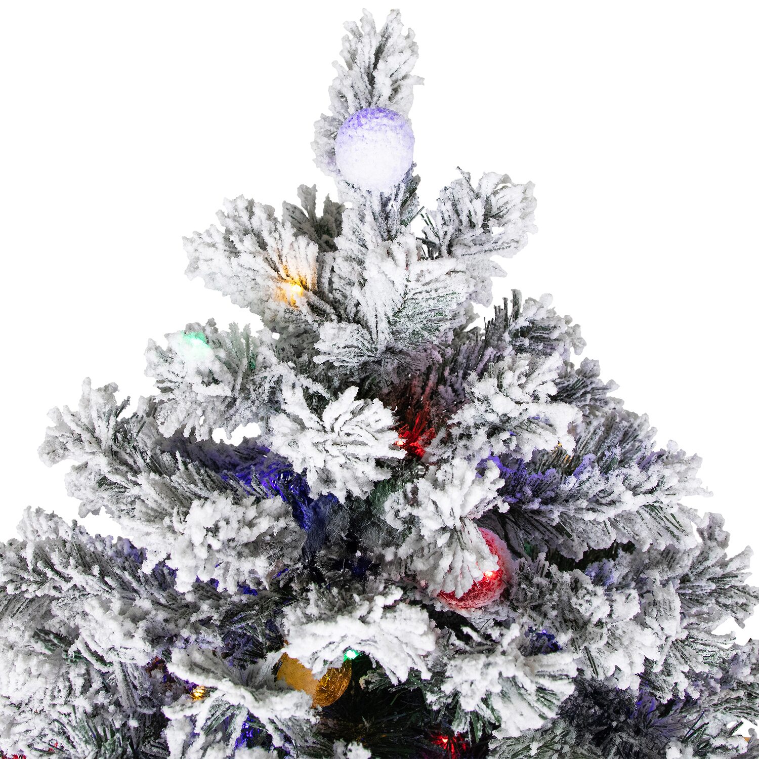 Northlight Pre Lit Full Flocked Glacier Pine Artificial Led 8 Foot Pine Christmas Tree