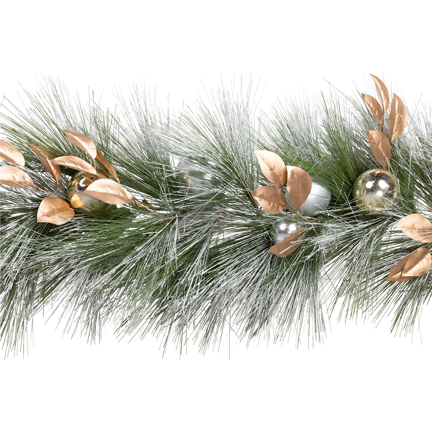 Northlight 10ft Flocked Pine And Ornaments Artificial Christmas Outdoor Garland