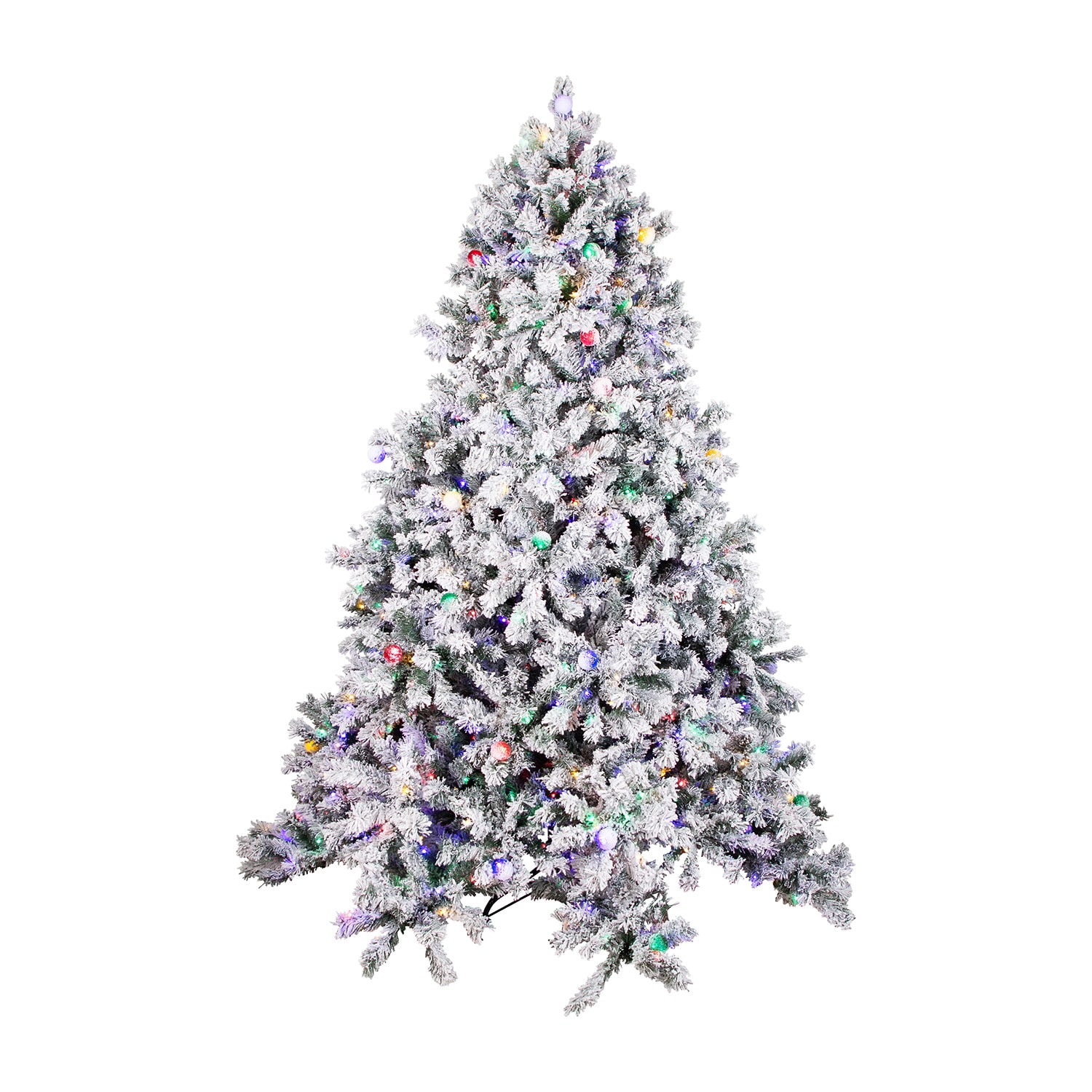 Northlight Pre Lit Full Flocked Glacier Pine Artificial Led 8 Foot Pine Christmas Tree