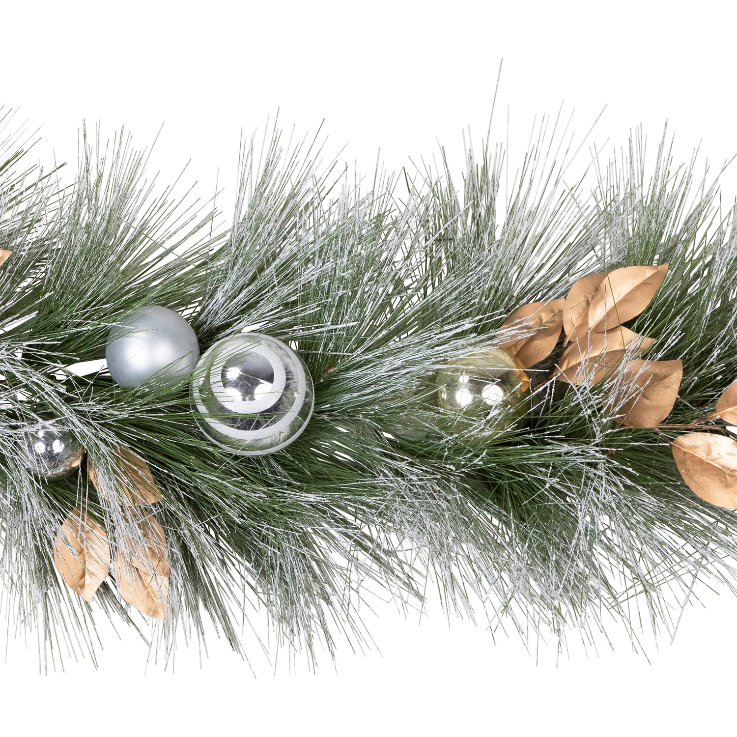 Northlight 10ft Flocked Pine And Ornaments Artificial Christmas Outdoor Garland