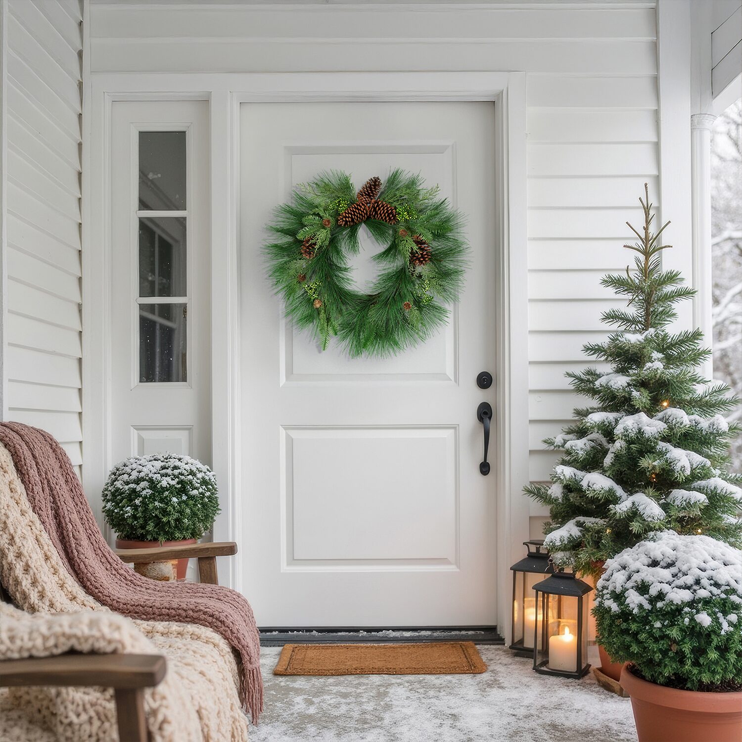 Northlight 26" Long Needle Pine Berries And Pinecone Artificial Wreath