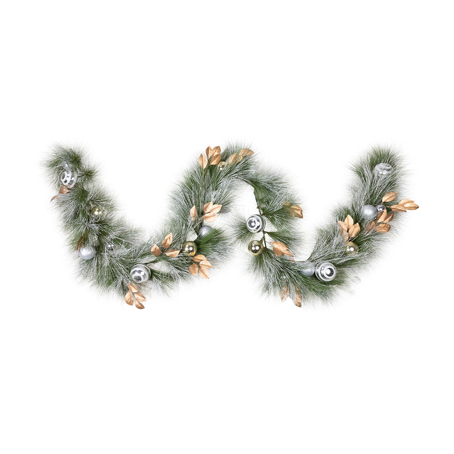 Northlight 10ft Flocked Pine And Ornaments Artificial Christmas Outdoor Garland