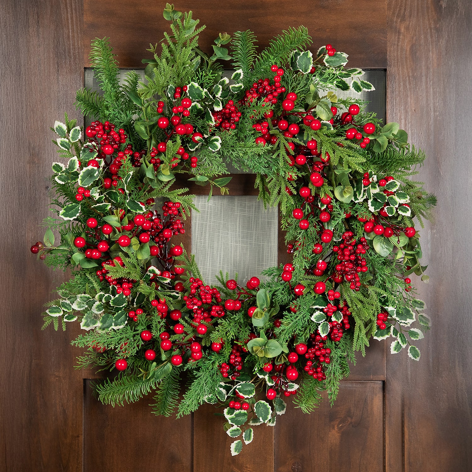 Northlight 30" Mixed Pine Cedar And Berries Artificial Wreath