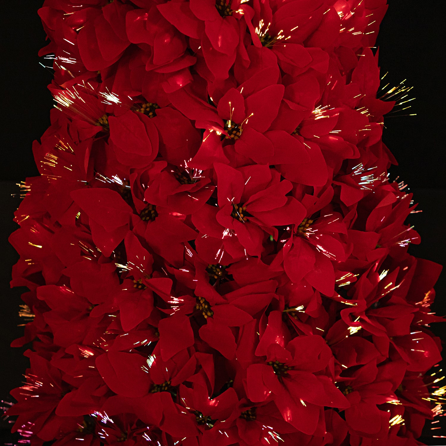Northlight Fiber Optic Poinsettia 6 Foot Pre-Lit Christmas Tree