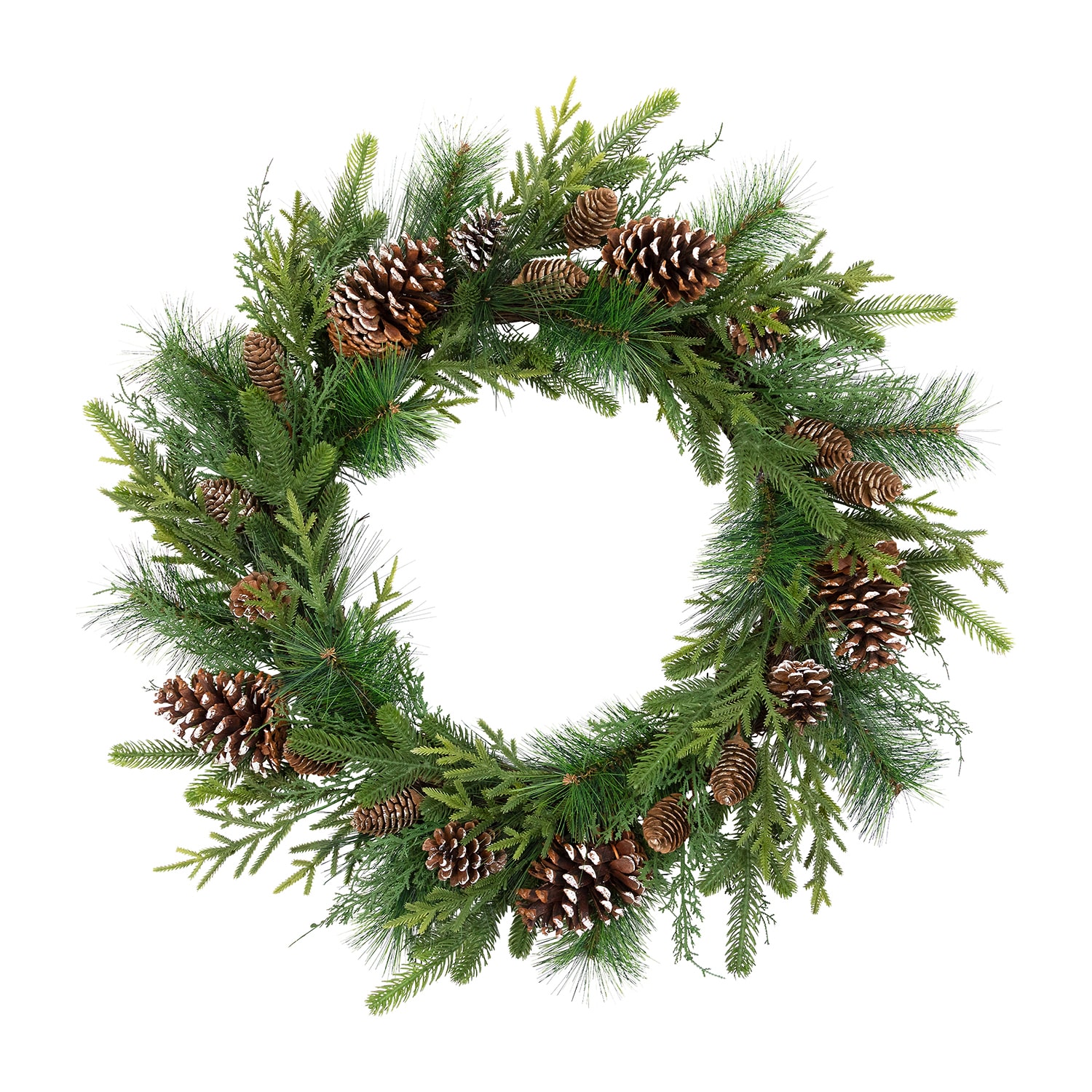 Northlight 28" Mixed Birch And Cedar Iced Pinecone Artificial Wreath