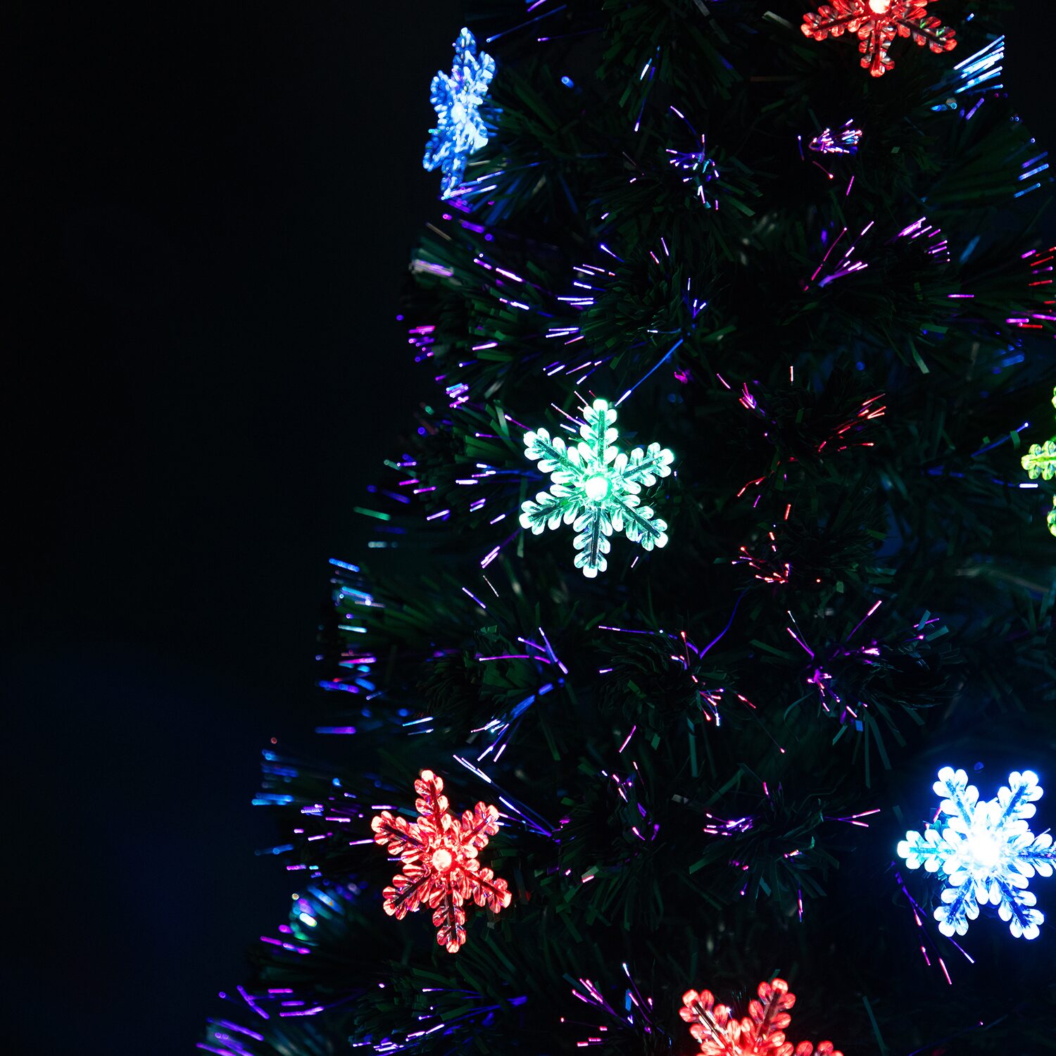 Northlight Fiber Optic Snowflake Artificial Led Lights 7 Foot Pine Christmas Tree